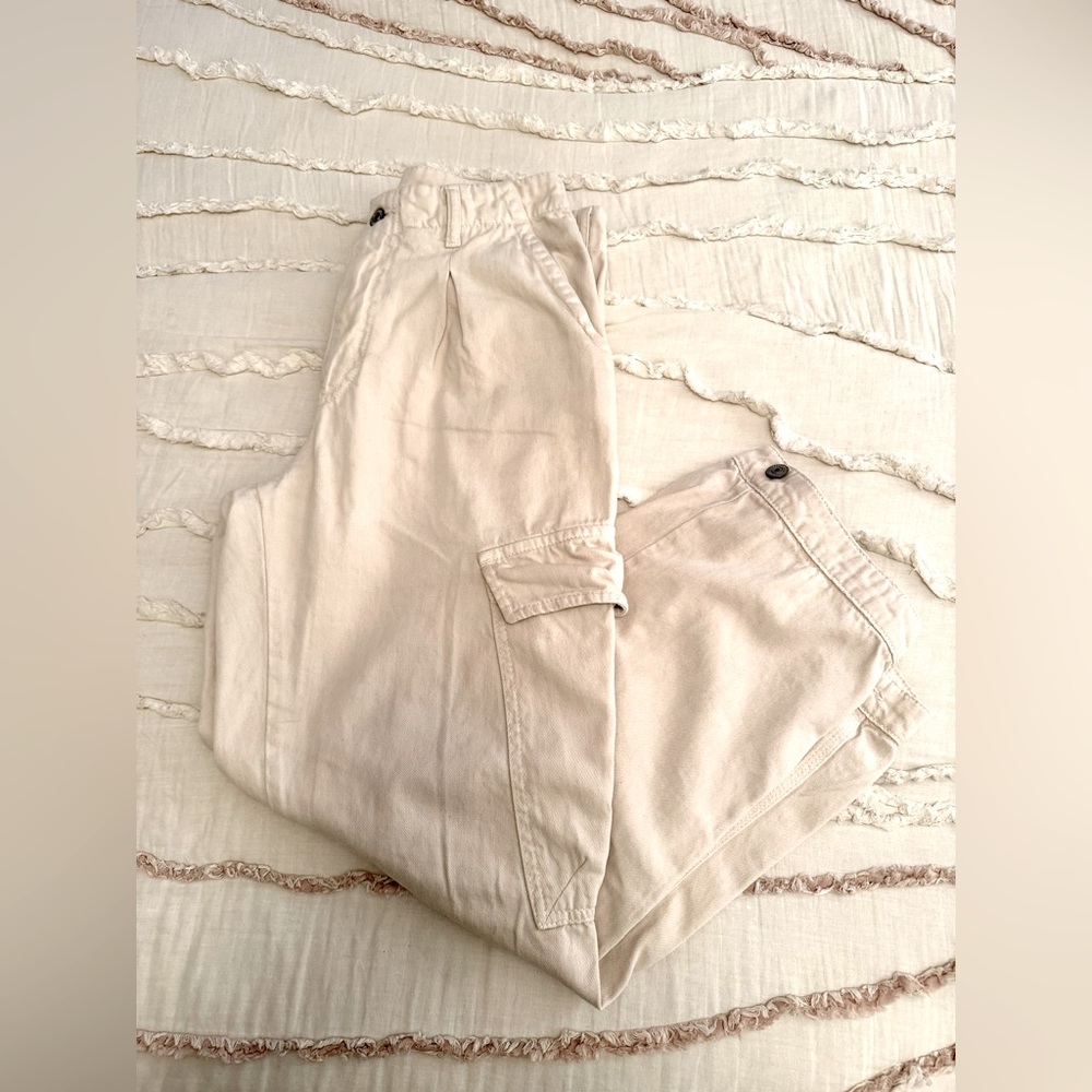 Free People • We The Free First Light Utility Pants • 4 • Almond Milk - Picture 4 of 12